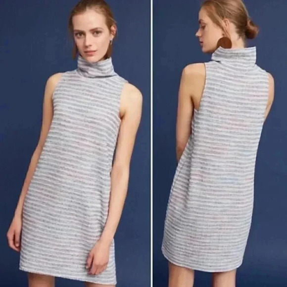 NWT Anthropologie Akemi + Kin Rainbow Tweed Mock Neck Mini Dress - Picture 1 of 9